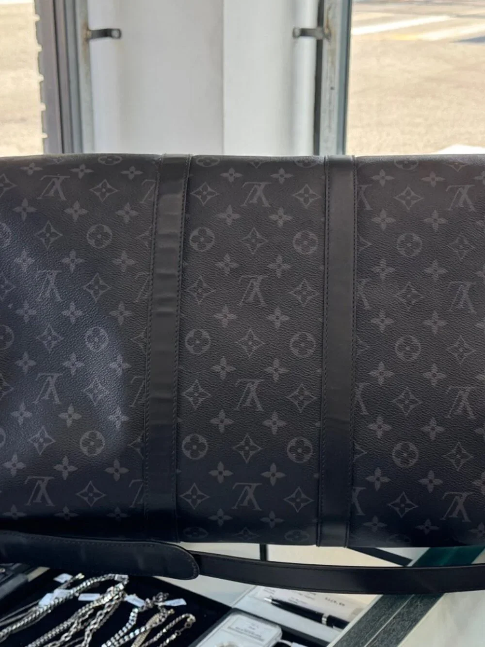 Louis Vuitton M40605 Keepall Bandoulière 55 Black Duffle Bag